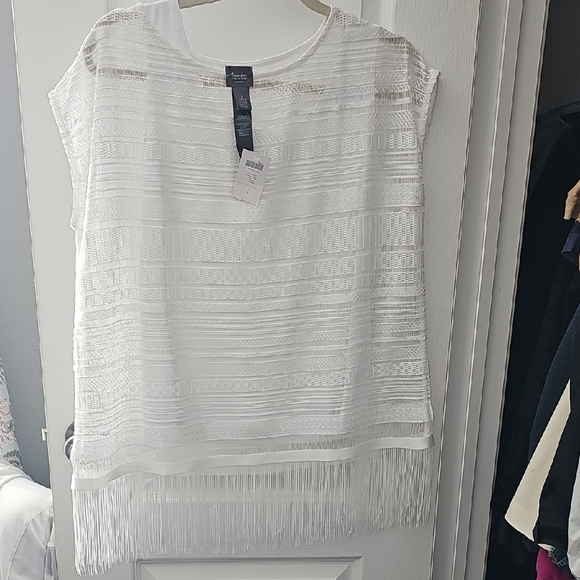 Chico's Tops - Chico's White Fringe Blouse
